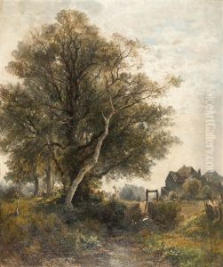 Bayerische Landschaft Mit Bauernhaus Und Staffage by Eugen Birzer