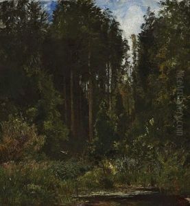 Waldlichtung Mit Kleinem Weiher by Eugen Birzer