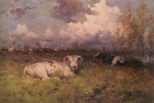 Cows In A Pastoral Landscape - view 1