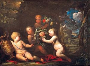Natura Morta Con Putti by Bartolomeo Biscaino