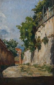 Strada Lungo Le Mura by Cesare Biscarra