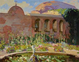 San Juan Capistrano Mission Yard by Franz Arthur Bischoff