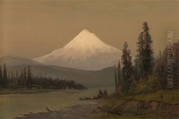 Mt. Hood From Hood Riv. Oregon Evening - view 1