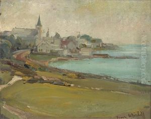 Normandy Coastal Village by Franz Arthur Bischoff