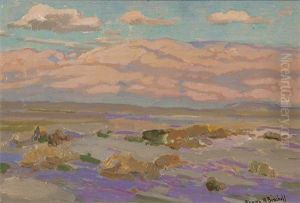 Desert Landscape With Blooming Verbena by Franz Arthur Bischoff