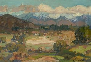 San Gabriel Valley - Snow-capped Mountains by Franz Arthur Bischoff