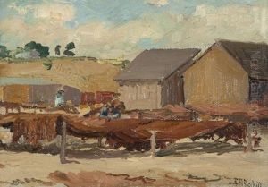 Drying The Nets - San Pedro by Franz Arthur Bischoff