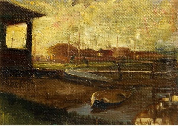 Boats By A Ramshackle House - view 1