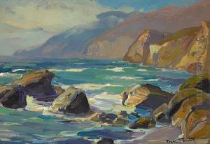 Rocky Coastline by Franz Arthur Bischoff