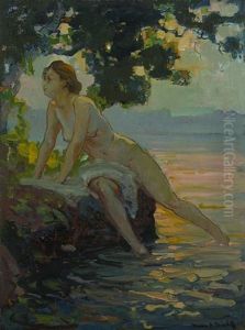 At Sunset by Franz Arthur Bischoff