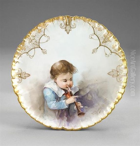A Boy Playing A Recorder - view 1