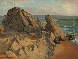 Rocks And Surf, Corona Del Mar by Franz Arthur Bischoff