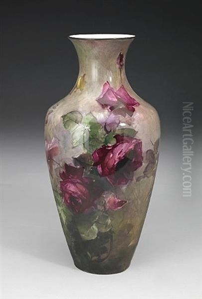 Vase With Red, Pink And Yellow Roses - view 1