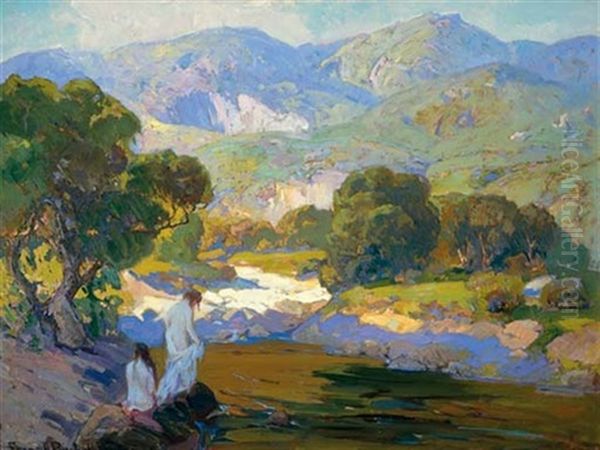 Bathers In A Mountain Stream - view 1