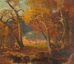 A Woodland Brook by Franz Arthur Bischoff