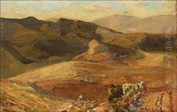 Farmers Plowing A Field - view 1