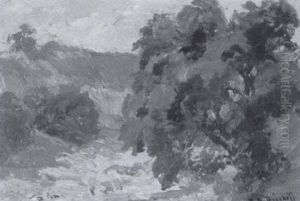 Wooded California Landscape by Franz Arthur Bischoff