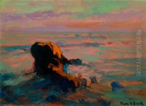 Coast At Sunset by Franz Arthur Bischoff