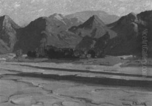 Western Mountain Landscape by Franz Arthur Bischoff