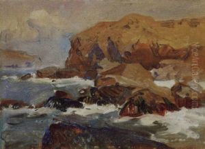 Rocky Coast by Franz Arthur Bischoff
