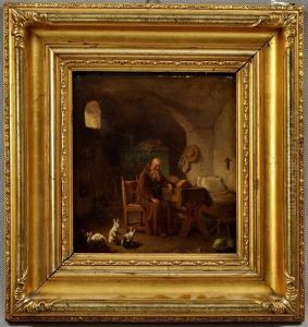 Ein Alter Einsiedler In Seiner Klause by Friedrich Bischoff