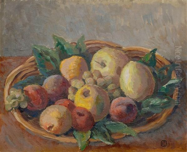 Two Still-lifes: Apples In A Basket / Apples And Plums On A Table Top - view 1