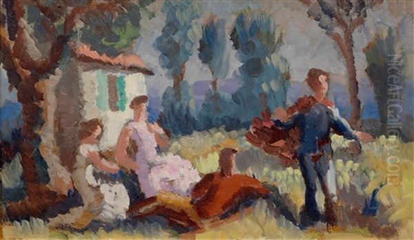 Four Figures In A Field - view 1