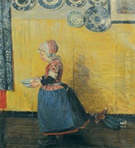 Hollandisches Madchen, Eine Schale Tragend by Ernst Bischoff-Culm