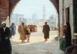 Middle Eastern Street Scene by Cesare Biseo