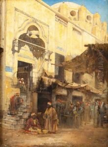 Entree De La Mosquee, Le Caire by Cesare Biseo