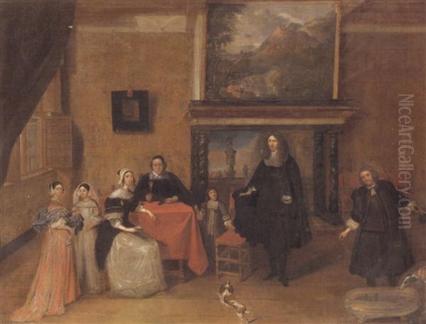 Portrait Of A Family In An Interior - view 1
