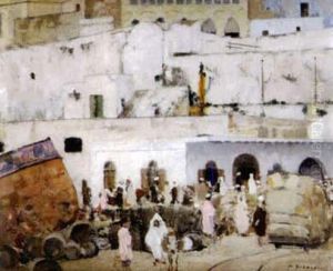 Animation Pres Du Port De Tanger (?) by Henry Bishop