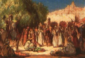Fete Sur Le Marche De Bou Saada by Walter Follen Bishop