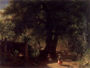 Italienische Landschaft Mit Baumen by Giuseppe Bisi