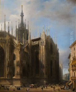 Veduta Del Fianco Del Duomo Di Milano Dalla Corsia Dei Servi