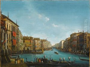 The Regatta On Grand Canal by Giuseppe Bernardino Bison