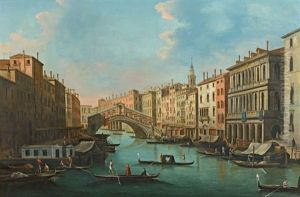 Venise, Le Grand Canal Avec Le Pont Du Rialto by Giuseppe Bernardino Bison