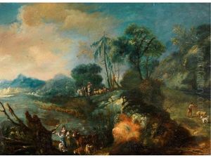 Landschaft Mit Staffagefiguren by Giuseppe Bernardino Bison