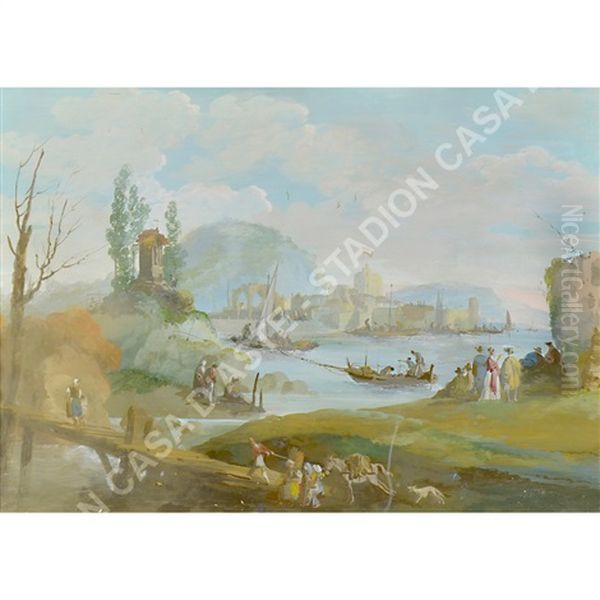 A) Paesaggio Con Figure B) Paesaggio Costiero Con Figure - view 1