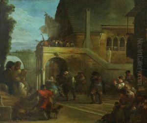 A Skirmish In A Courtyard A Skirmish In A Courtyard