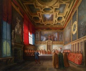 Empfang Der Osmanischen Gesandtschaft Beim Dogen Von Venedig In Der Sala Del Collegio Di Palazzo Ducale