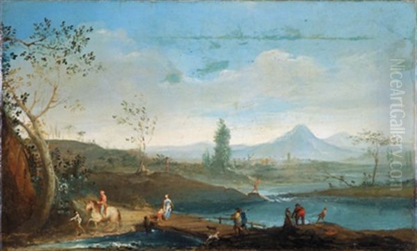 Weitlaufige Landschaft Mit Figuren - Viandanti In Un Paesaggio - view 1