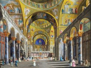 Interieur Der St. Markus Basilica In Venedig/interno Della Basilica Di San Marco Di Venezia