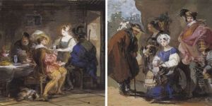 Interno Di Osteria by Giuseppe Bernardino Bison