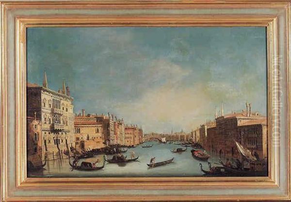 Venedig-ansicht Von Canale Grande Mit Rialto-brucke - view 1