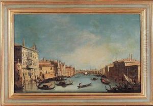 Venedig-ansicht Von Canale Grande Mit Rialto-brucke