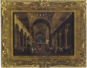 L'arrivo Del Doge Nella Chiesa Di San Marco A Venezia by Giuseppe Bernardino Bison