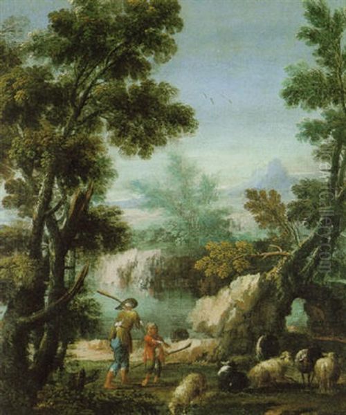 Paesaggio Fluviale Con Figure - view 1
