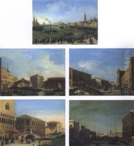 Venice: The Grand Canal From Palazzo Grimaldi In Winter by Giuseppe Bernardino Bison