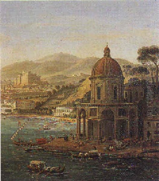 Capriccio Con Un Edificio A Pianta Centrale Con Cupola - view 1